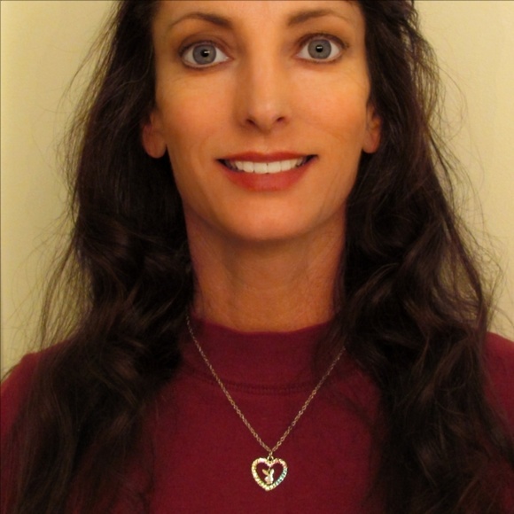 Playboy Necklace Crystal Rainbow Heart Bunny Charm - Picture 11 of 15